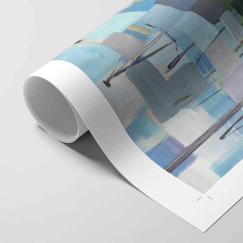 Embarcations du matin I - Impression sur toile seulement - NON CADRE, H 27 po x l 18 po