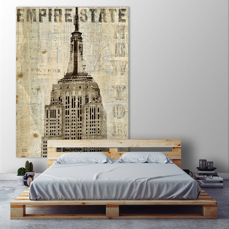 « rétro ny empire state building », reproduction sur toile tendue