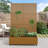 Outdoor Metal Rectangular Individual Planter Box with Trellis for Climbing Plants-1865565213-1865565214