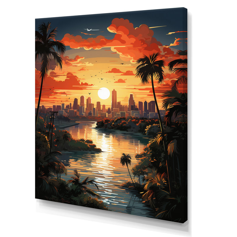 Cityscapes Wall Art Living Room, H 32 po x l 16 po x P 1 po, Toile tendue