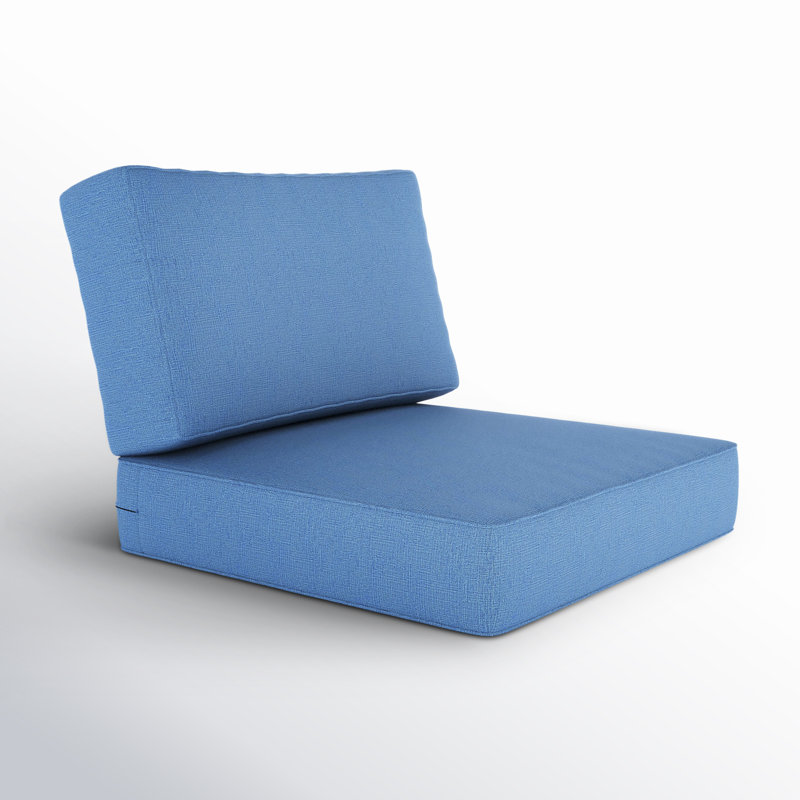 Lani Sunbrella® 28.5" Outdoor Lounge Chair Seat/Back Cushion, Cast Ocean Sunbrella® Plainweave