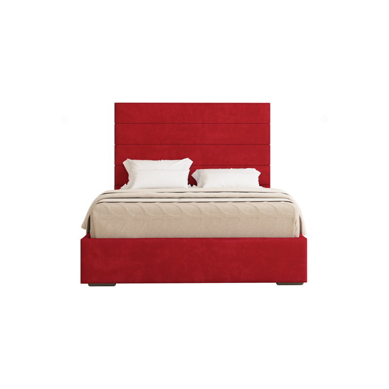 Chanute Upholstered Bed Frame, Red, Double (4'6)
