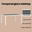 Garden Table Brown Tempered Glass&Poly Rattan Patio Table Multi Colours-1605534282-1605534325
