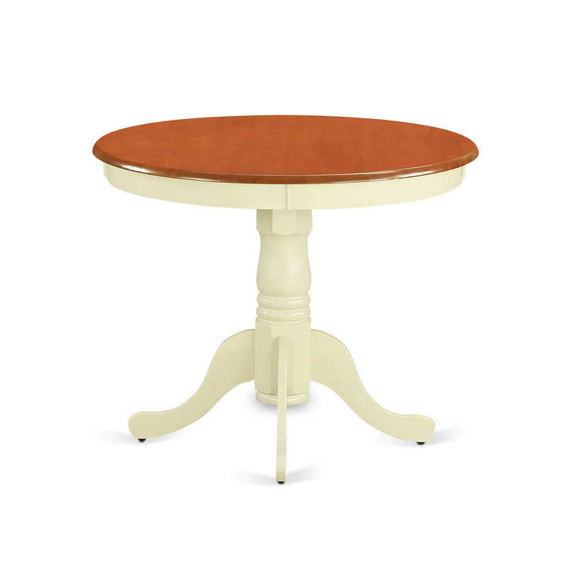 Table de salle à manger antique et moderne - plateau de table de cuisine rond avec socle, babeurre et cerise, Cerise