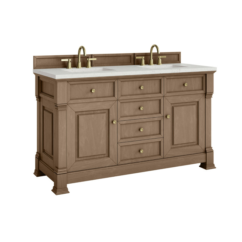 Meuble-lavabo double l 60 po Brookfield, Pacanier, À entraxe, Délice de lime