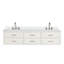 Meuble-lavabo double avec plan de travail en marbre reconstituÃ© et ensemble de robinetterie-1743428379-1743428381