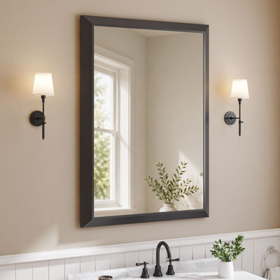 Wide Frame Rectangular Aluminum Bathroom Vanity Mirror