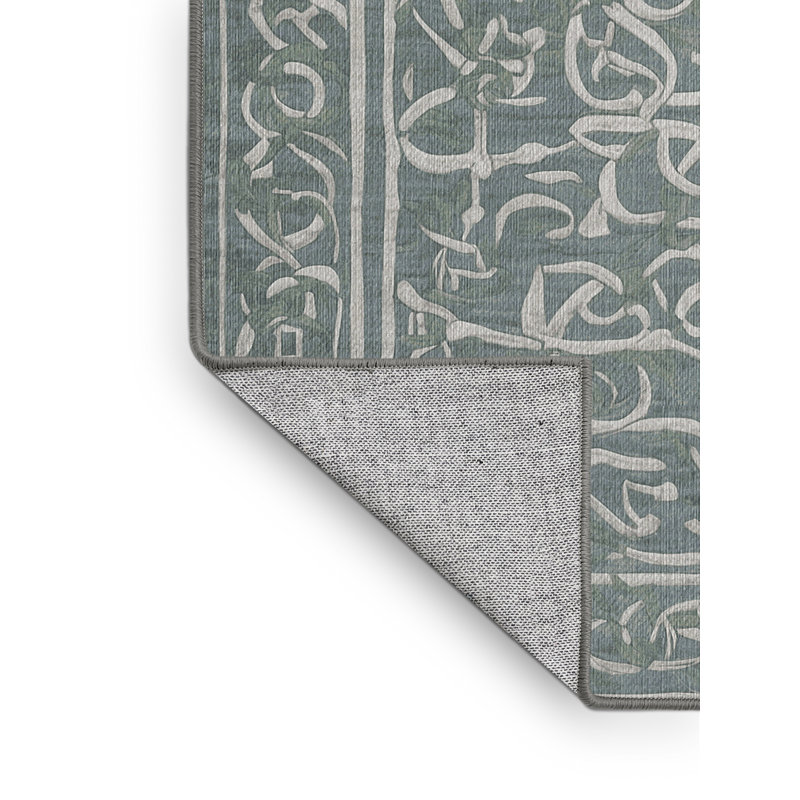 Machine Washable Gray Area Rug, Runner 2' x 5'