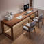 Bureau rectangulaire en bois massif noyer clair-110909421
