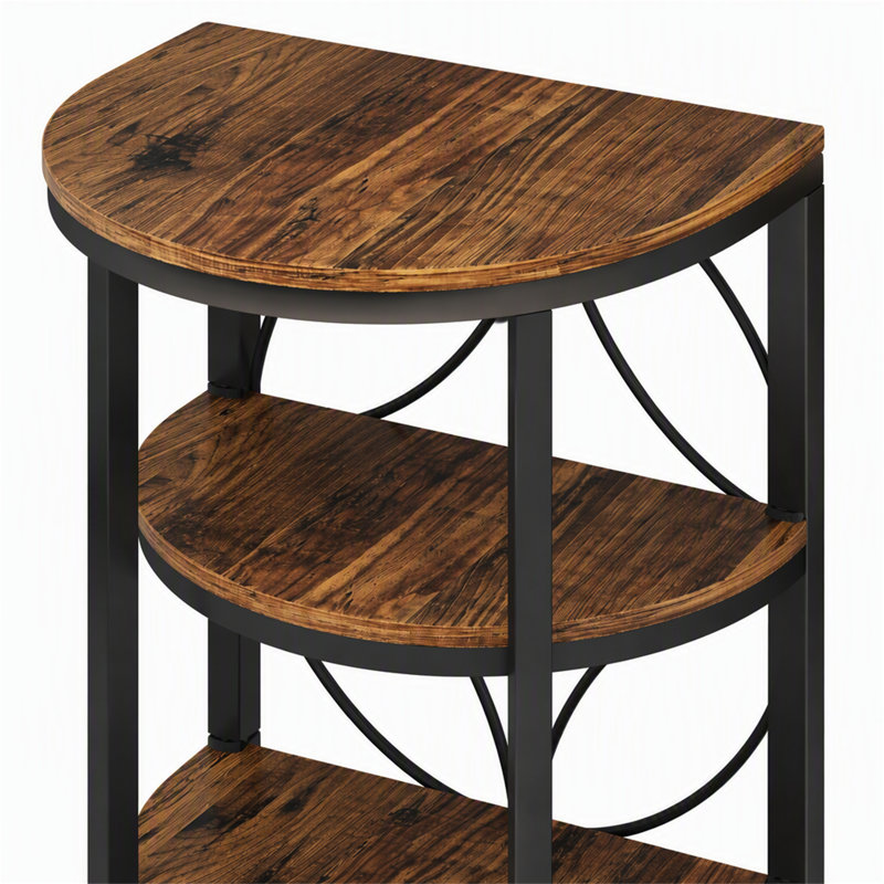 Table de bout demi-ronde, Brown / Black, Brown