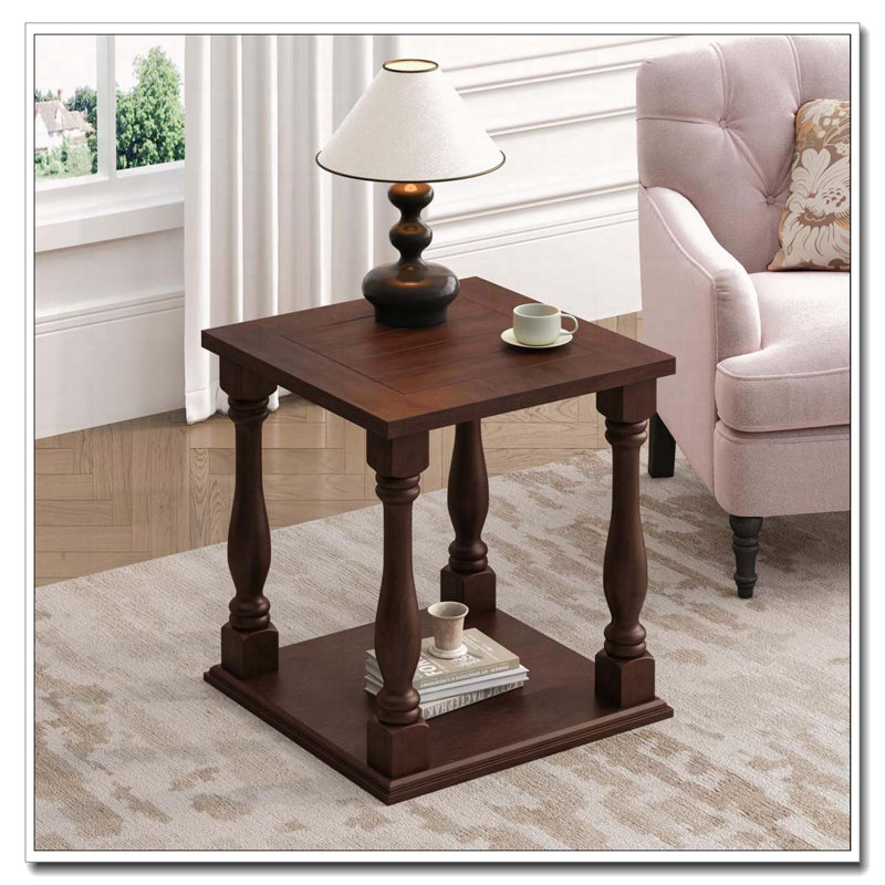 Table d'appoint antique couleur café