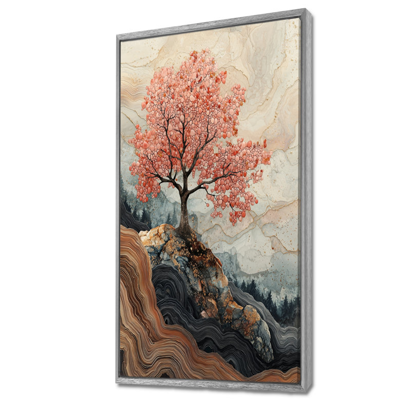 Hillyard - impressions sur toile florales, H 60 po x l 28 po, Argent argent, Impression encadrée flottante
