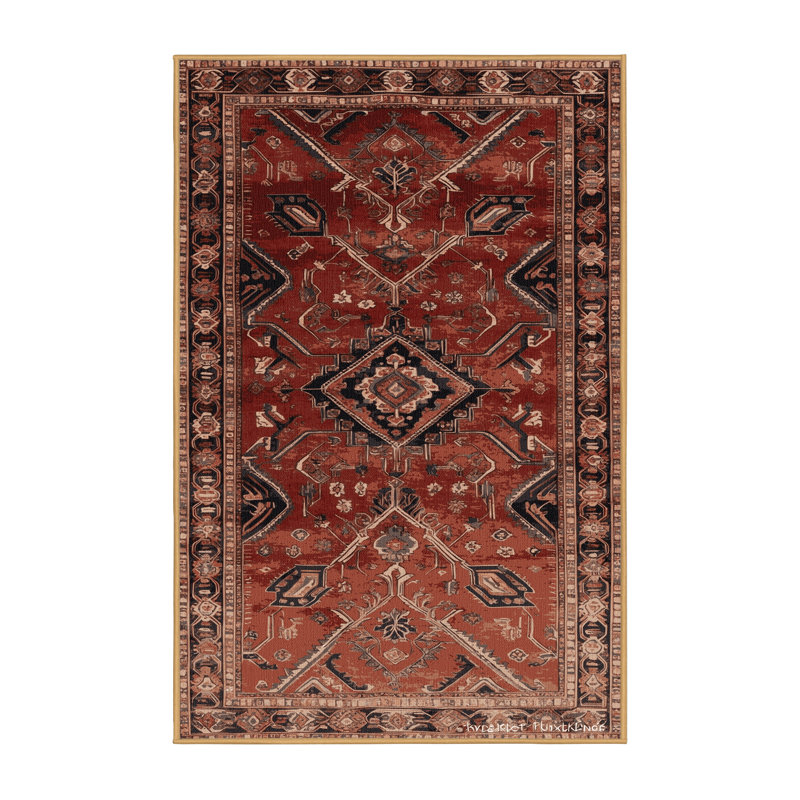 Machine Washable Persian Brown Area Rug