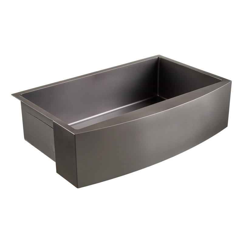 Atlas 36" L Farmhouse / Apron Kitchen Sink, Gunmetal Black
