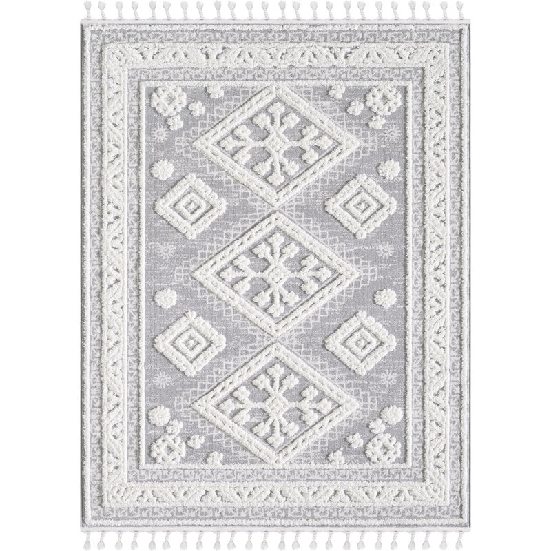 Tapis à poil long Dili Westerner, Rectangle 6 pi 3 po x 9 pi