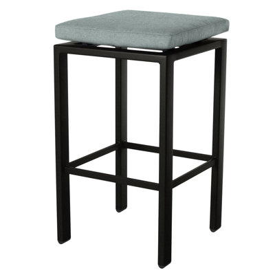 Aris Powder Coated Aluminum Outdoor 27.25'' Bar Stool with Cushion