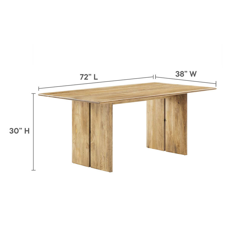 Amistad 72" Oak Solid Wood Dining Table and Bench Set