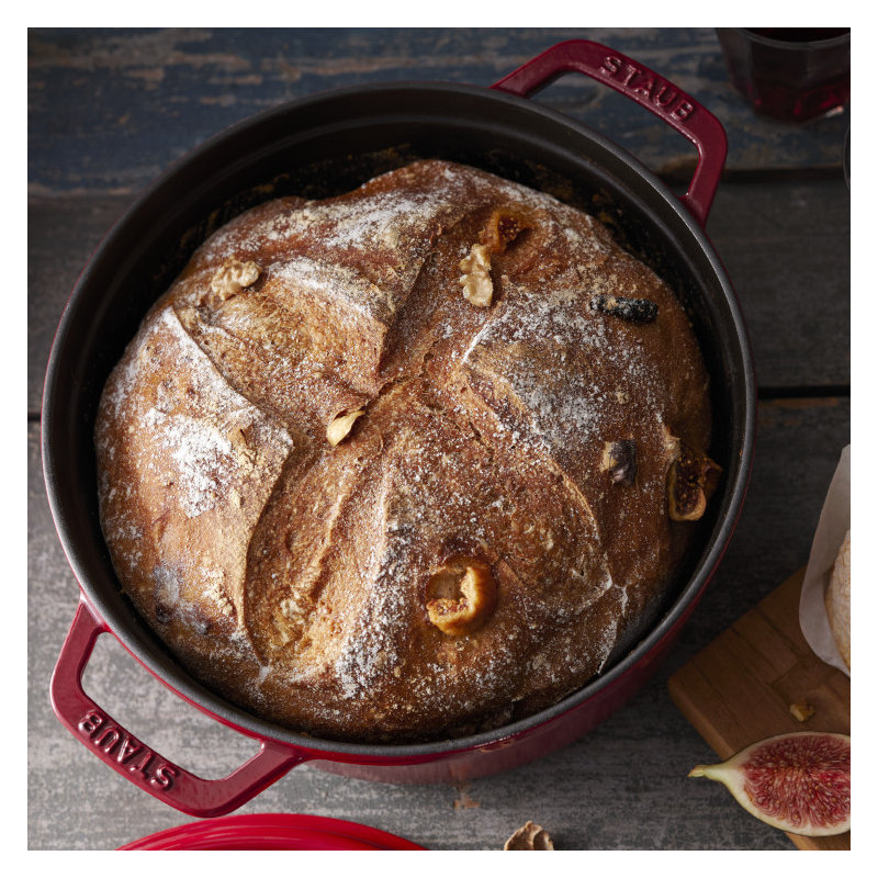 La Cocotte Cast Iron Round Cocotte, Cherry, 5.5 quarts