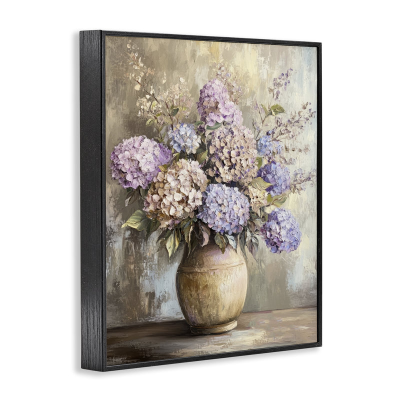«Hydrangea mauve mauve», art de la giclée encadrée par Petal Prints Design, Giclée encadrée noir minuit, H 30 po x l 24 po