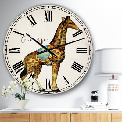 Horloge murale surdimensionnée girafe