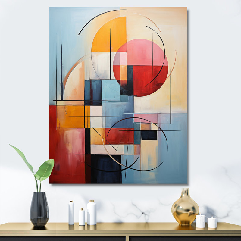 Abstraction géométrique mise au point IV - impression, H 20 po x l 12 po x P 1 po, Toile tendue