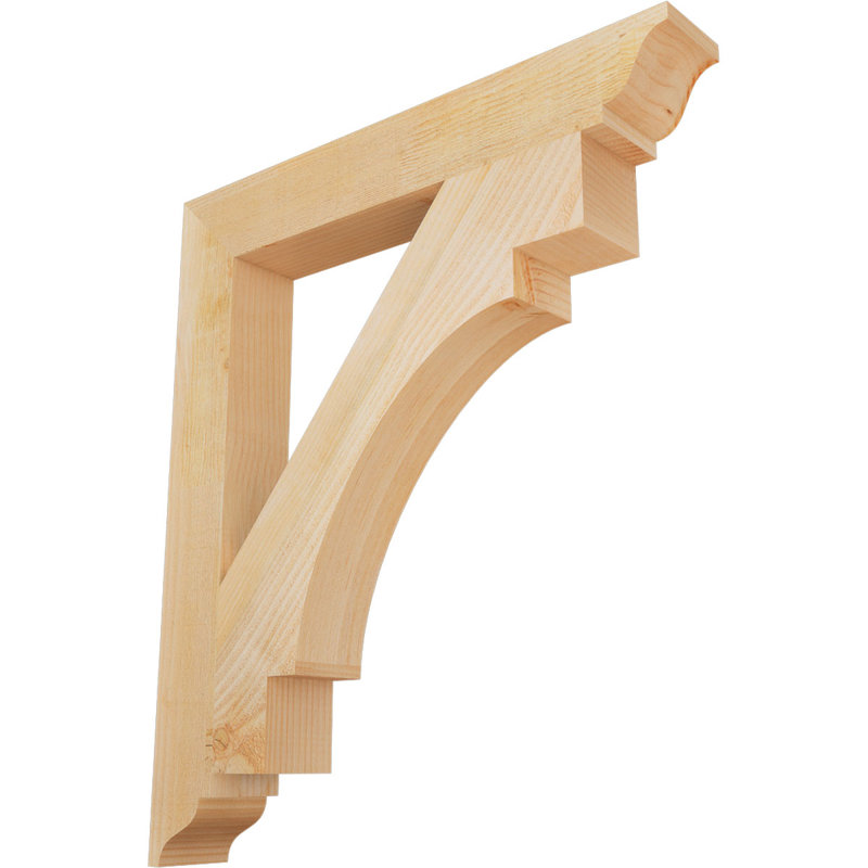 4"W x 28"D x 32"H Merced Traditional Rough Sawn Bracket, Douglas Fir, 32"H x 3.5"W x 28"D, Douglas Fir (Rough)
