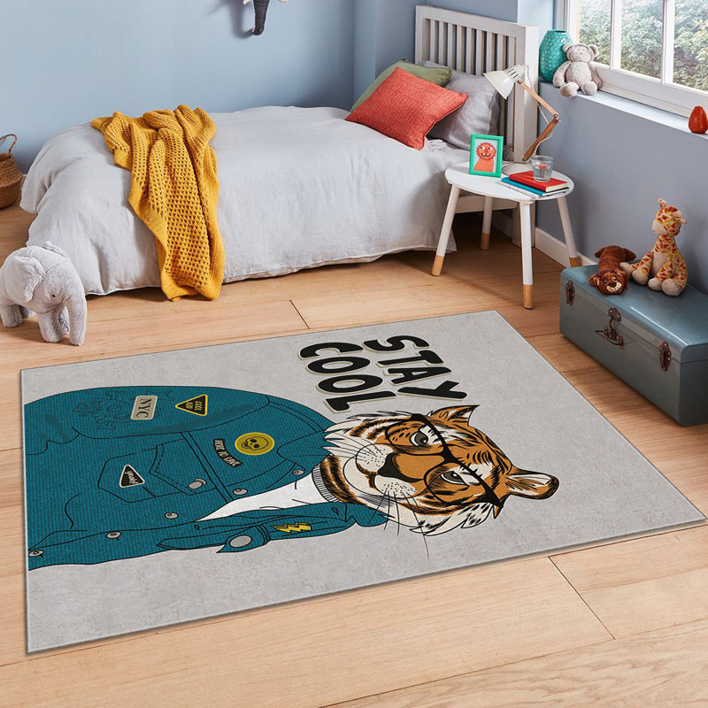 Luxurious Polyester Area Rug, 5.2 x 7.5 ft | 740 g/m², Non-Slip Felt Dot Underside, Laminated Sponge for Durability | Antibacterial, Easy Clean, Machine Washable at 86°F, Stunning Digital Print on Velvet Fabric