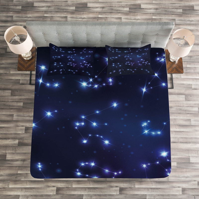 Afomia No Pattern Bedspread with Pillow Shams, 220 x 264 cm