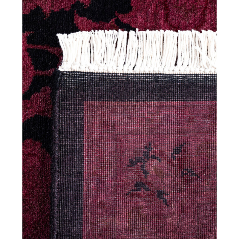 Overdyed Hand-Knotted Wool Modern-Contemporary Purple Area Rug 2' 8" x 4' 4"
