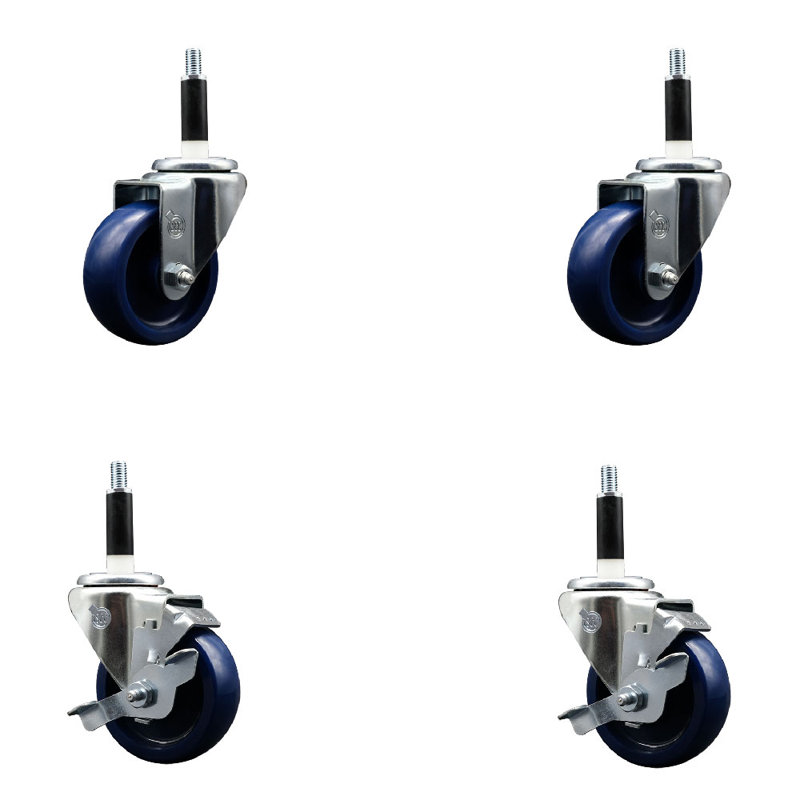 Ensemble de roulettes extensibles pivotantes 3,5 po 3,5 pouces SS 7 pouces