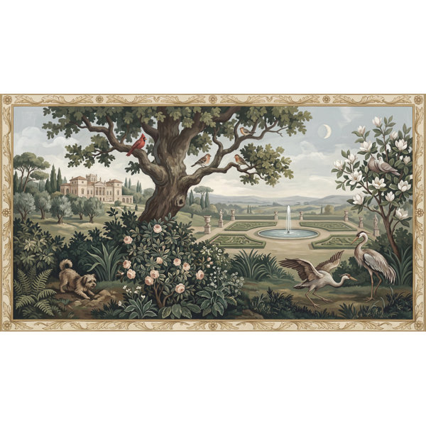Astoria Grand Pastoral Landscape Wallpaper Formal Garden Vintage Mural ...