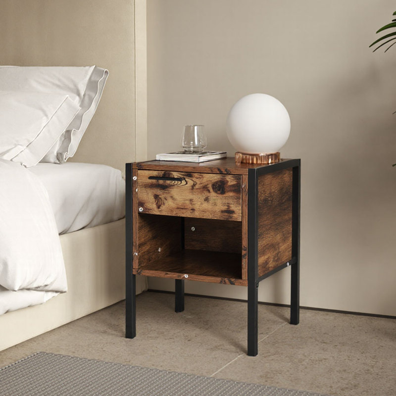 Kiser 44cm W Manufactured Wood Bedside Table