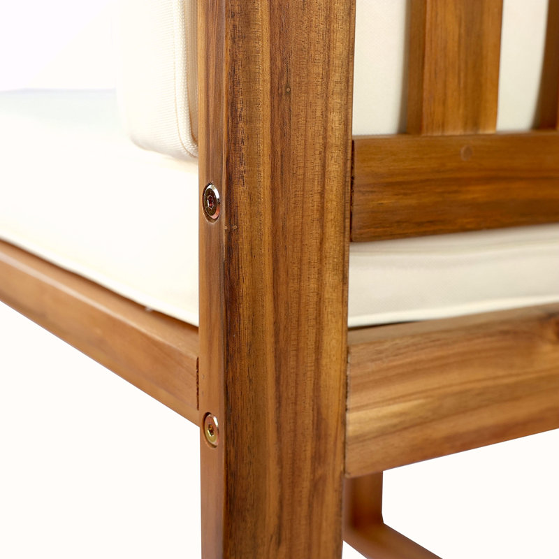 Ensemble de 2 chaises de salle à manger avec accoudoirs et coussin en bois