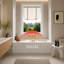 Baignoire de trempage en alcôve 60 po x 32 po à surface solide avec tablier intégré et intérieur rectangulaire, baignoire encastrée moderne