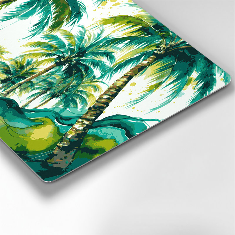 «Hawaiian Date Palm», art mural en métal vert, H 11 po x l 14 po