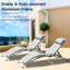 2 chaises longues d'extérieur: coussin réglable et amovible. Aluminium antirouille. . Idéal pour la plage, au bord de la piscine. Chaise longue grise avec coussin détachable - rouille - structure en aluminium, tissu piscine, pelouse (gris