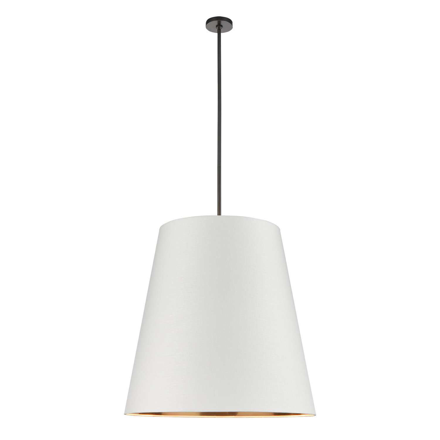 3 Light Steel Pendant, Black, White, 76.88" H x 30" W x 30" D