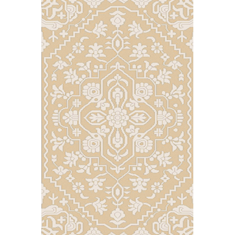 Tapis camel en laine rayé noué à la main L'Ermitage, Rectangle 2 pi x 3 pi