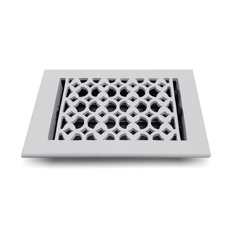 Registre mural en métal, 10" L x 7.5" W x 2.35" H, Blanc