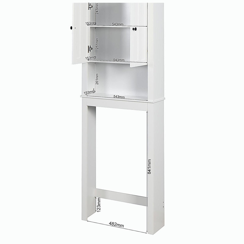 Bathroom Wooden Storage Cabinet Over-The-Toilet Space Saver with a Adjustable Shelf 23.62x7.72x67.32 inch