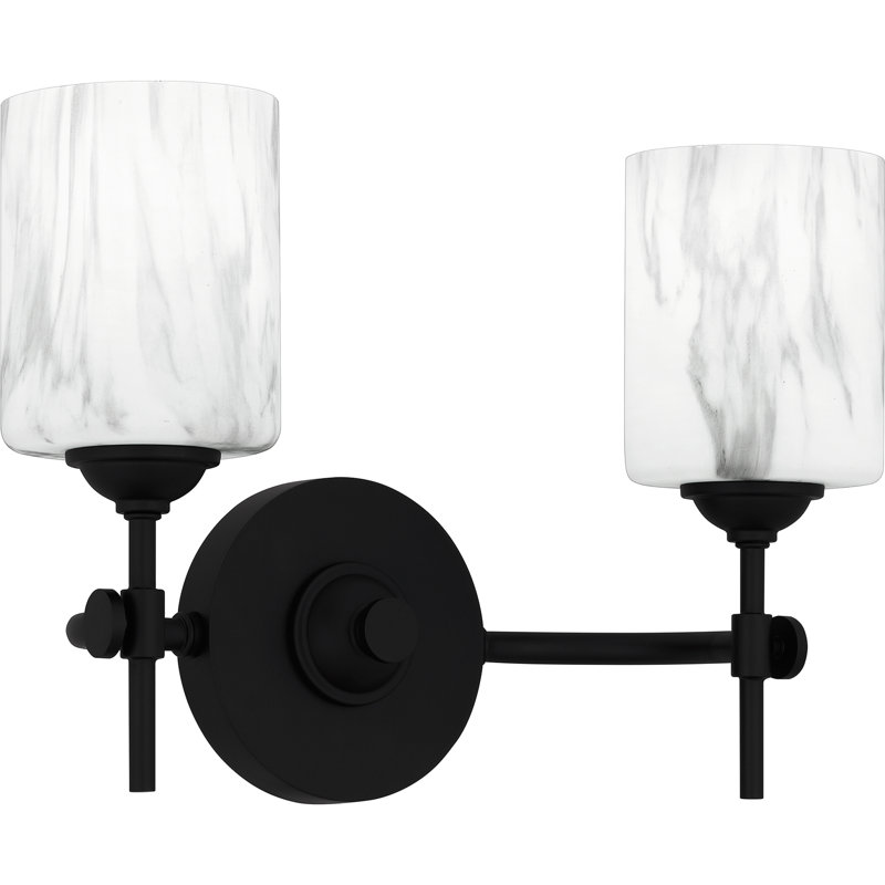 Wike 2-Light Matte Black Bath Light