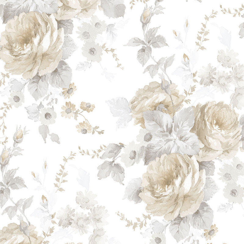 Floral Roll, Brown/Gray