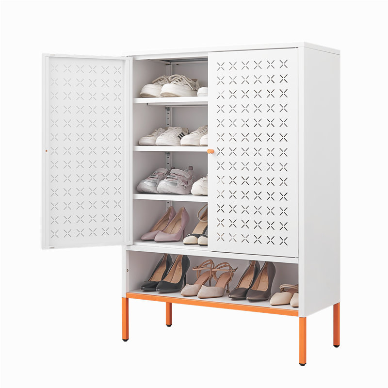 Double Door Shoe Cabinet, White