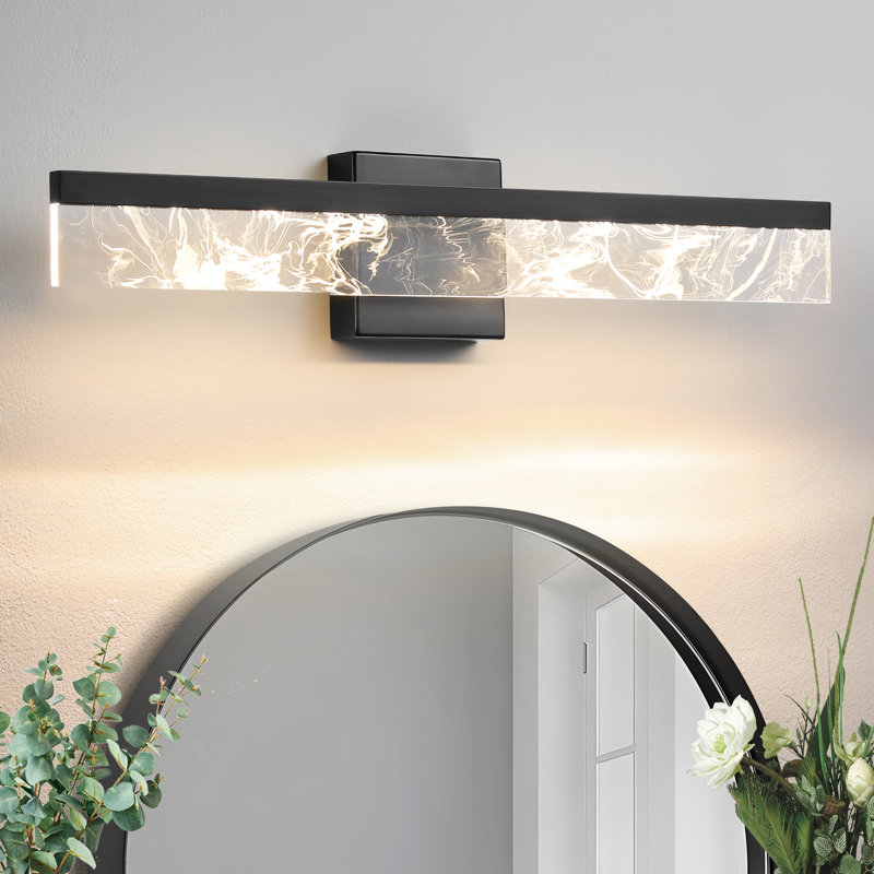 Éclairage à intensité variable pour meuble-lavabo à DEL 24 po Muammar, Noir mat, 4.72" H x 24" W x 3.23" D