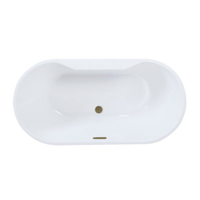 Kingston Brass Aqua Eden 55-Inch Acrylic Oval Double Ended Freestanding Tub With Drain
