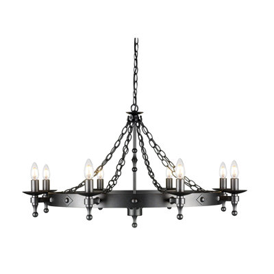 Devin 8-Light Wagon Wheel Chandelier