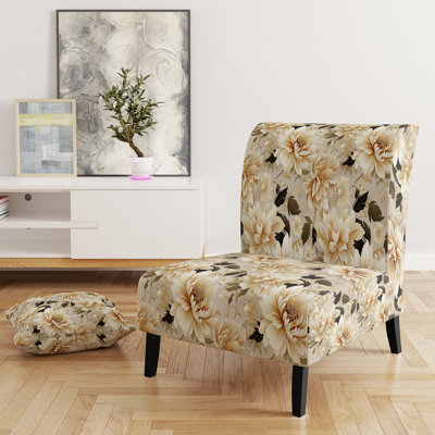 Fauteuil de chambre Beige Antique Flower Harmony - rembourré Cottage