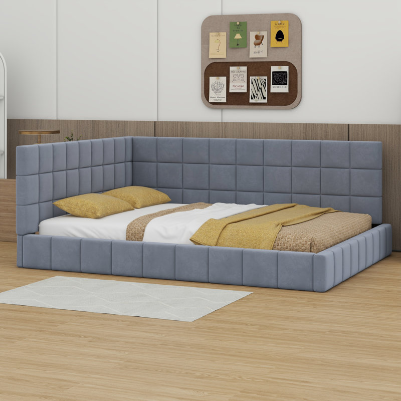 Upholstered Daybed/Sofa Bed Frame, Gray