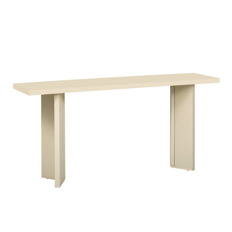 Stylish Console Table With Pine Veneer And Geometric Legs,Suitable For Living Room, Study And Dining Room, Beige