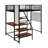 Twin Size Loft Metal Bed With Built-In Charging Station And LED Light-391460460